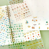 Furukawashiko Daily Seal Stickers - Relax (Brown)