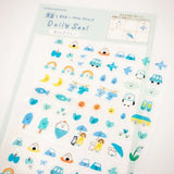 Furukawashiko Daily Seal Stickers - Weather (Blue)