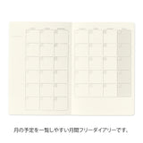 Midori Yuru Log Notebook - B6 - Monthly Free Diary