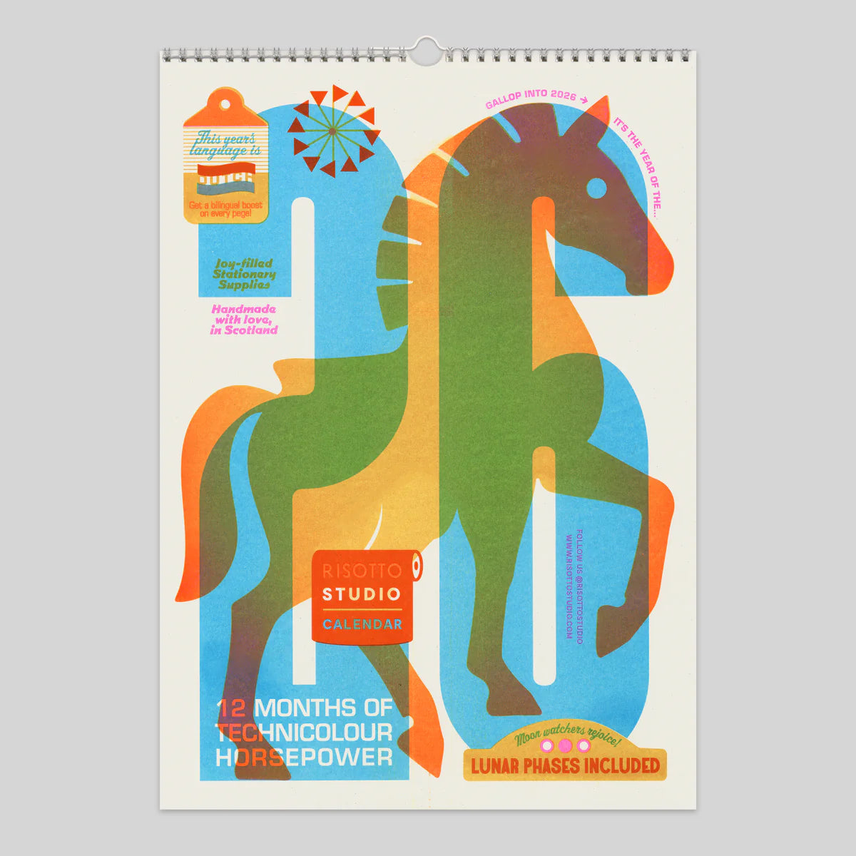 Risotto Studio 2026 A3 Risograph Wall Calendar, $27.37
