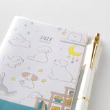 Midori Mini Pocket Monthly Diary - Dog 2027