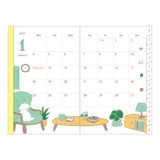 Midori Mini Pocket Monthly Diary - Dog 2027