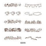 Midori Paintable Rotating Stamp - Pre Inked - Landscape Soft Brown