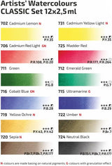 ROSA Watercolours - Classic Colours - Tin of 12 Assorted Whole Pans