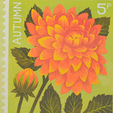 Dahlia Stamp - A5 Risograph Print