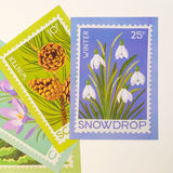 Snowdrop Stamp - A5 Risograph Print