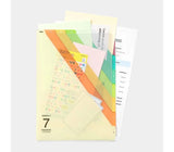 Midori A4 Stripe Beige 7 Pockets Folder