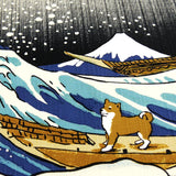 HAMAMONYO Furoshiki Wrapping Cloth - Mameshiba and Big Waves