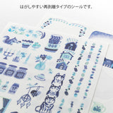 Midori Yuru Log Stickers - Blue Nordic