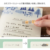 Midori Yuru Log Decoration Sticker 1 Sheet Camouflage Forest