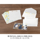 Midori Mini Letter Paper & Envelopes - Cats and Flowers