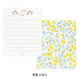 Midori Mini Letter Paper & Envelopes - Cats and Flowers