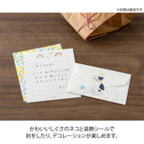 Midori Mini Letter Paper & Envelopes - Cats and Flowers