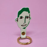 You & Me Head Leather Keyring