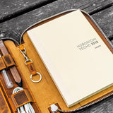 Galen Leather Zippered Hobonichi Cousin A5 Planner Folio