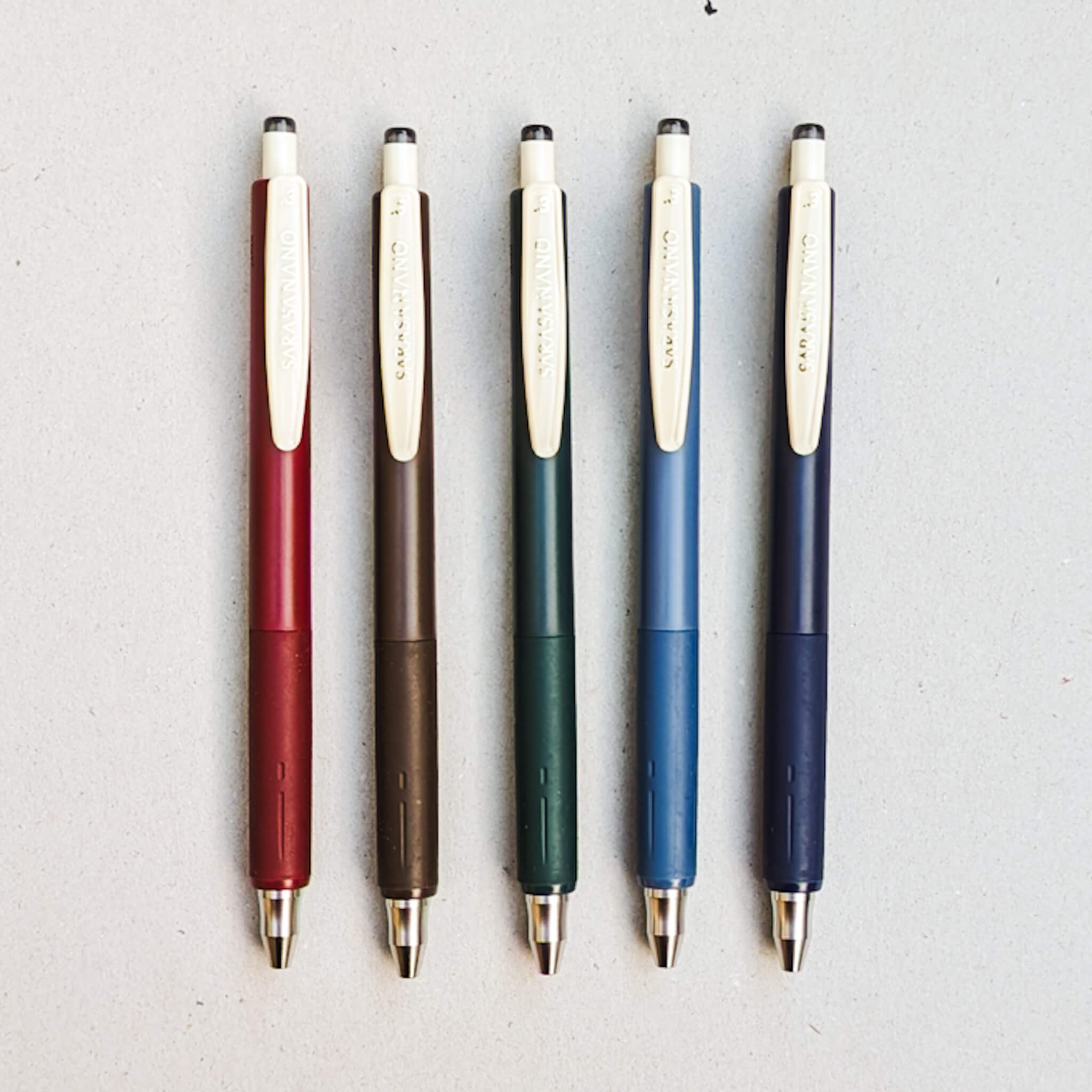 Zebra Sarasa Clip 0.5mm Gel Rollerball Pen Set of 5 Vintage Colours 2