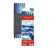 Caran d'Ache Fibralo Brush Pens - Set of 6 - Marine