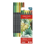 Caran d'Ache Fibralo Brush Pens - Set of 6 - Botanic