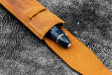 Galen Vintage Slim Leather Pen Sleeve for Single Pen