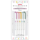 Zebra Mildliner Twintip Highlighter Calming Mild 5 Colour Set