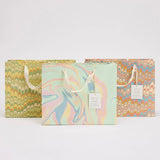 Medium Hand Marbled Celebration Gift Bags - Bouquet Design