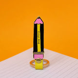 Pencil Leather Keyring