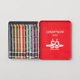 Caran d'Ache Neocolor II Aquarelle Wax Pastels Tin Set of 10 - 50 Years Special Edition - Dark Set