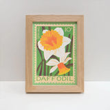 Daffodil Stamp - A5 Risograph Print