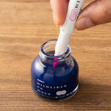 Zebra Mildliner Brush Twin-Tip Marker with No Moto Ink Bottle - Mild Blue