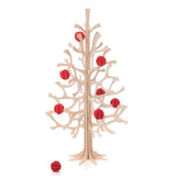 Lovi Set of 8 Bright Red Minibaubles (1.7cm) - 3D Wooden Figure