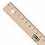 M+R Beechwood 17cm Ruler with Metal Edge