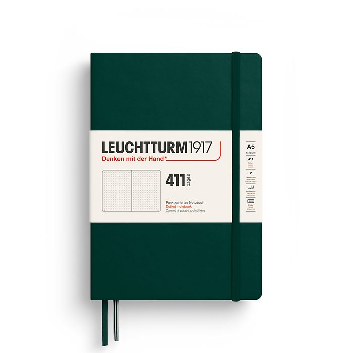 Leuchtturm 1917 A5 411 Page Hardcover Notebook Dot Grid,