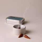 FieldDay Rain Folk Tin of Incense Cones - Drenched Grass and Petrichor