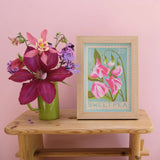 Sweet Pea Stamp - A5 Risograph Print