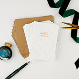 We Wish You A Merry Christmas Set of 8 Letterpress Christmas Cards