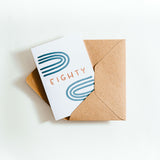 Eighty 80th Birthday Letterpress Card