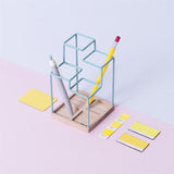 Block Design Sketch Desk Tidy Blue