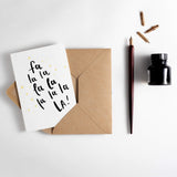 Fa la la la la A7 Letterpress Mini Christmas Card