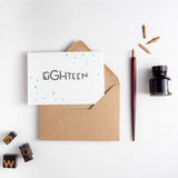 Eighteen Letterpress Birthday Card