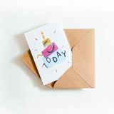 Five Today Letterpress Birthday Card