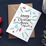 Happy Christmas Auntie & Uncle Letterpress Card
