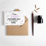 Happy First Mother's Day To My Amazing Wife Letterpress Card