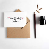 Mr And Mrs To Be Letterpress Wedding Card