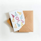Nine Today 9th Birthday Letterpress Card