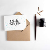 One Hundred 100th Letterpress Birthday Card
