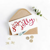 Tis The Season Money Wallet Letterpress Christmas Card