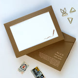 Gold Foil Pencil Set of 10 Letterpress Notecards