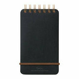 Midori Grain Memo Note Pad Black Leather