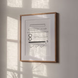 Stationery Flat Lay A4 Letterpress Art Print