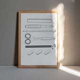 Stationery Flat Lay A4 Letterpress Art Print